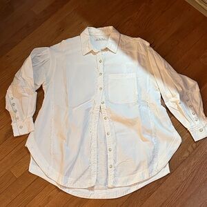 We The Free White Casual Button Down Shirt